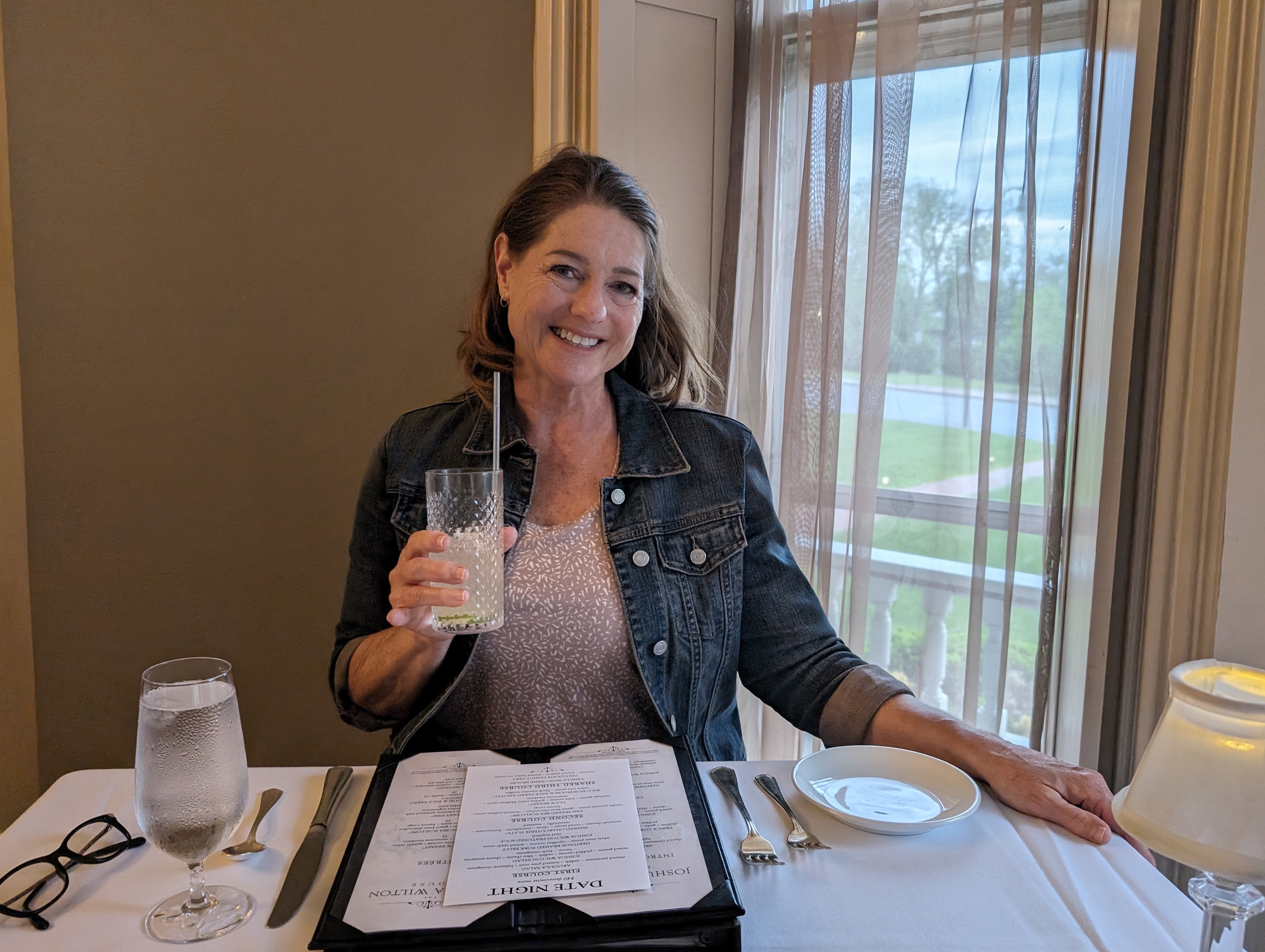 Diana at an elegant dinner event
